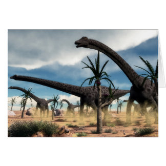 Diplodocus herd in the desert cards