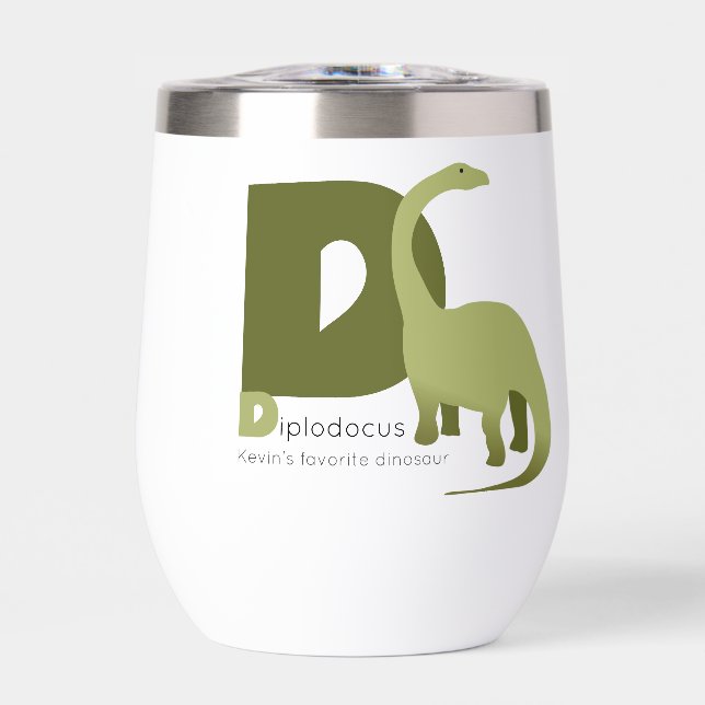 Diplodocus Thermal Wine Tumbler (Front)