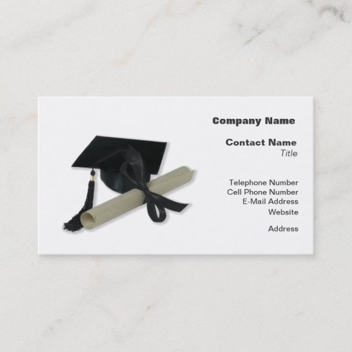 Customizable Diploma and Graduation Cap ( Mortar Board ) Business Cards
