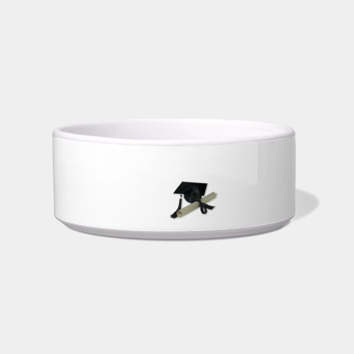 Diploma and Graduation Cap ( Mortar Board ) Cat Bowls