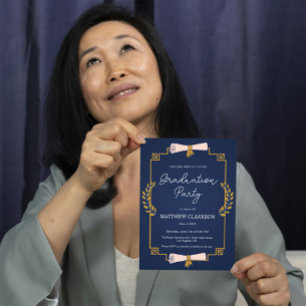 Diploma and Laurel Graduation Invitation