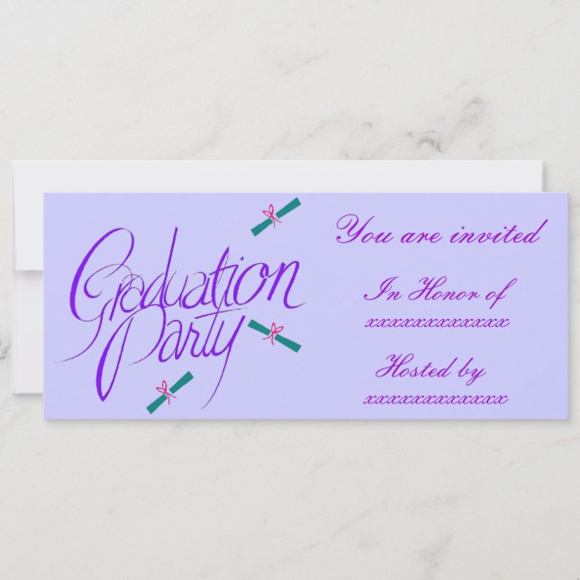 Diploma & Bows - Invitation (Front)