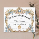 Diploma Certificate of Completion Award Course<br><div class="desc">Diploma Certificate of Completion Award Course,  vintage floral design</div>