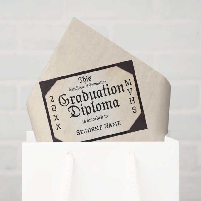 Diploma Certificate of Completion Graduation Tissue Paper (Gift Bag)