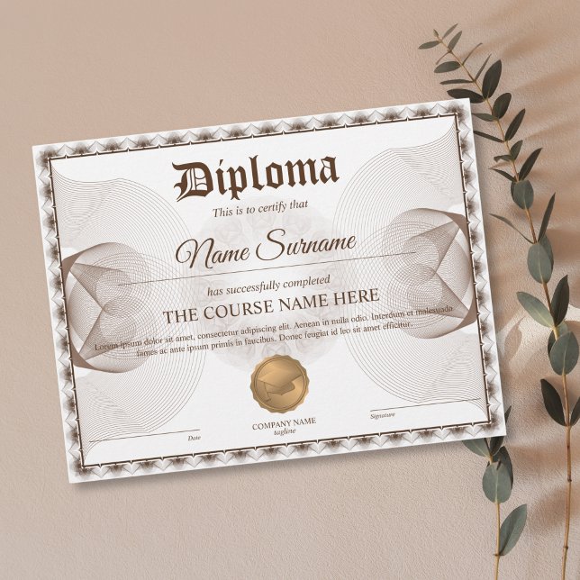 Diploma Certificate of Participation Award Course  (Creator Uploaded)