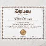 Diploma Certificate of Participation Award Course<br><div class="desc">Diploma Certificate of Participation Award Course</div>