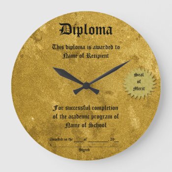 Diploma Large Clock by jetglo at Zazzle