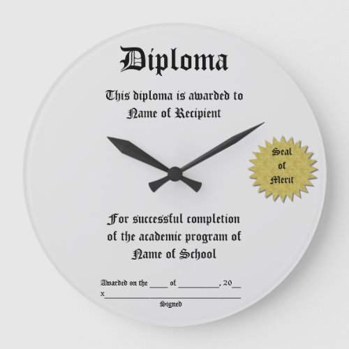 Diploma Large Clock