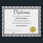 Diploma Poster<br><div class="desc">Recognize completion of a program of study with this customizable certificate.</div>