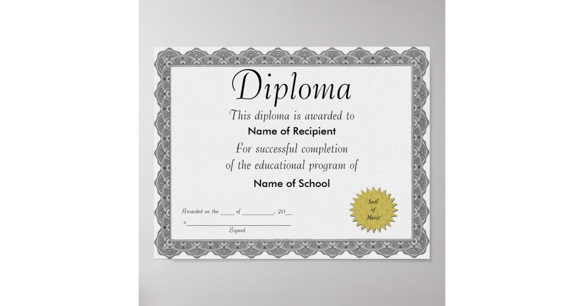 Diploma Poster | Zazzle