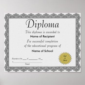 Diploma Poster by jetglo at Zazzle