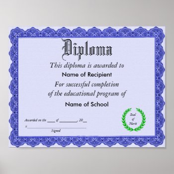 Diploma Poster by jetglo at Zazzle