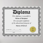 Diploma Poster at Zazzle