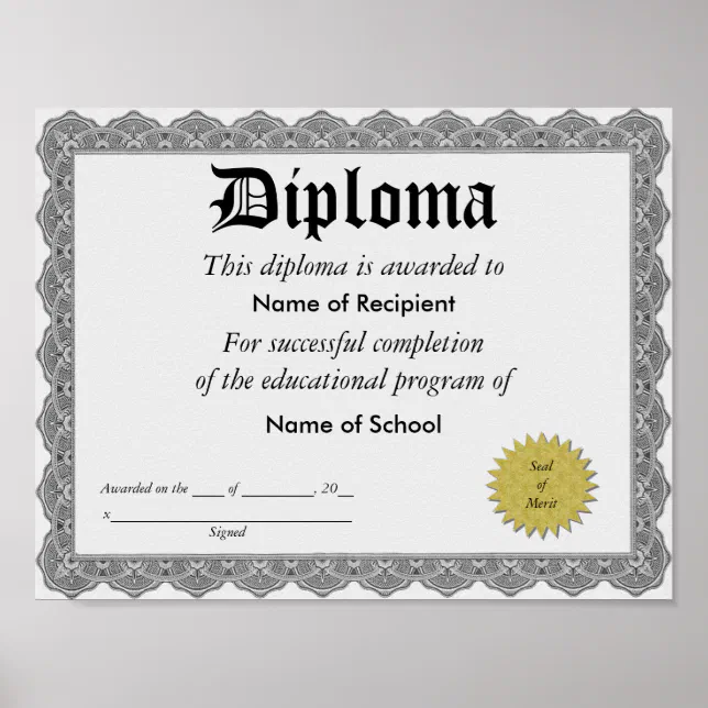 Diploma Poster | Zazzle