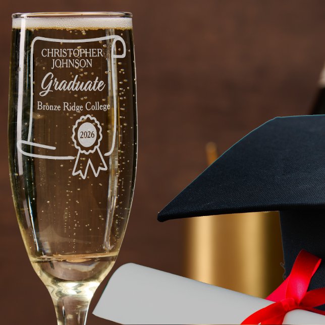 Diploma Scroll - Custom Graduation  Champagne Flute (Creator Uploaded)