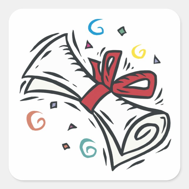 Diploma Square Sticker (Front)