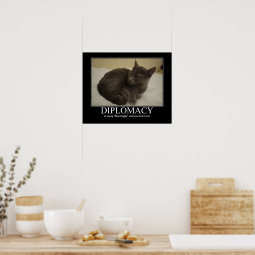 Diplomacy Cat Artwork Poster | Zazzle