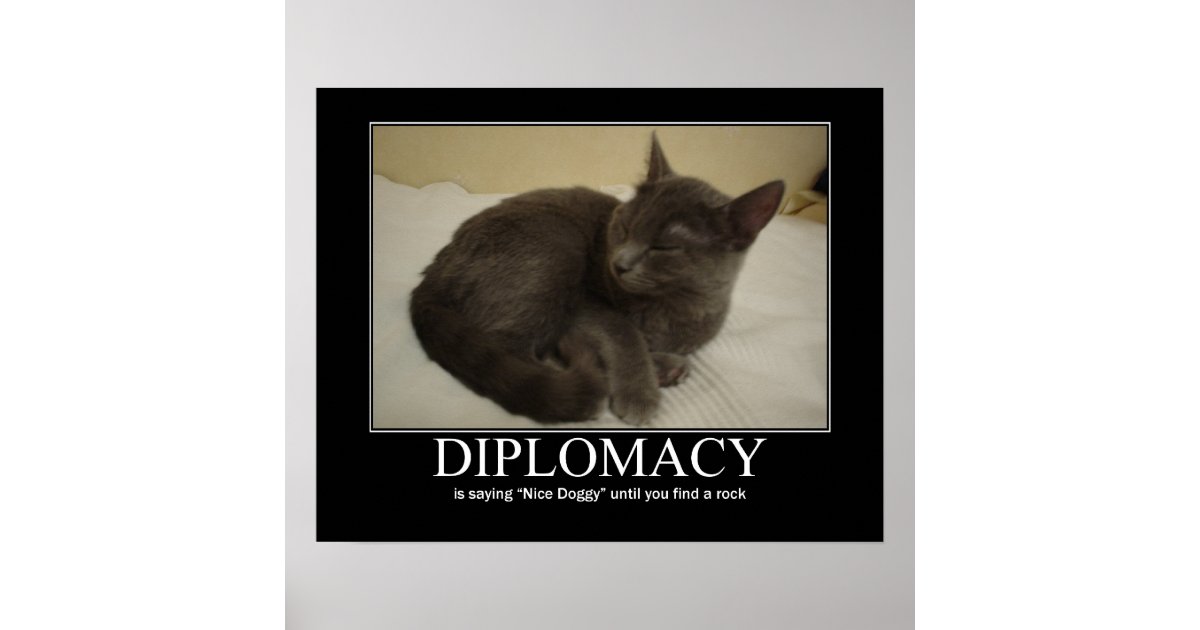Diplomacy Cat Artwork Poster | Zazzle