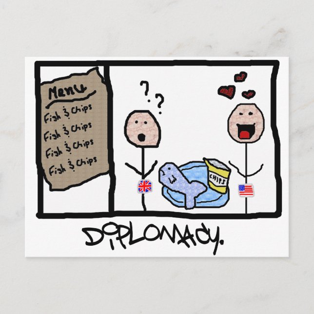 Diplomacy: Fish & Chips Postcard (Front)
