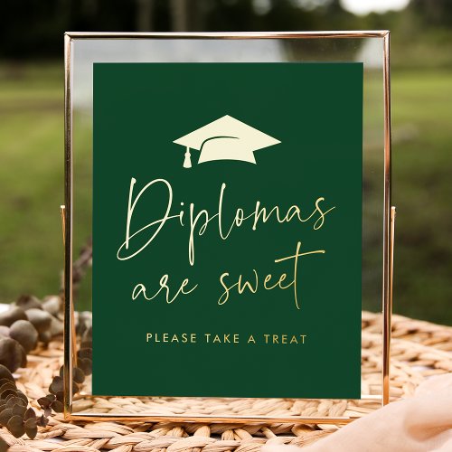 Diplomas Are Sweet Green Graduation Party Foil Prints