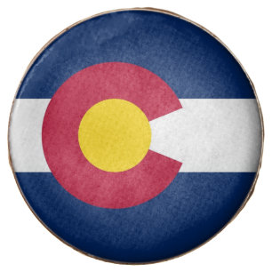 Dipped Oreo with flag of Colorado, USA