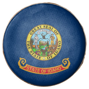 Dipped Oreo with flag of Idaho State, USA