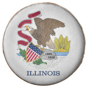Dipped Oreo with flag of Illinois State, USA