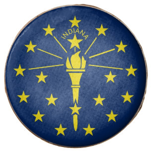Dipped Oreo with flag of Indiana State, USA