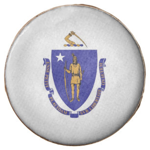 Dipped Oreo with flag of Massachusetts State, USA