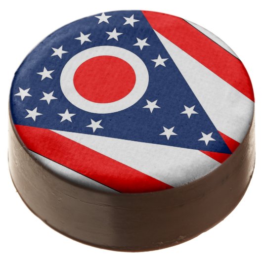 Dipped Oreo with flag of Ohio State, USA (Angled)