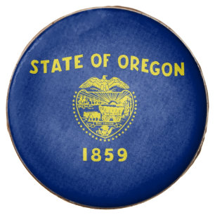 Dipped Oreo with flag of Oregon State, USA