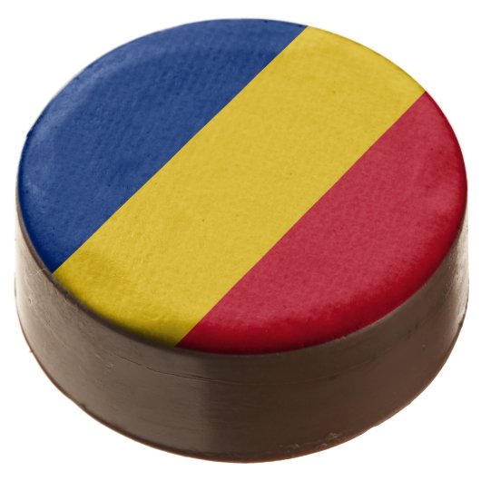 Dipped Oreo with flag of Romania (Angled)
