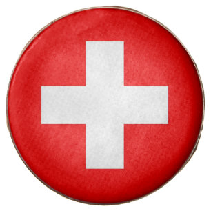 Dipped Oreo with flag of Switzerland