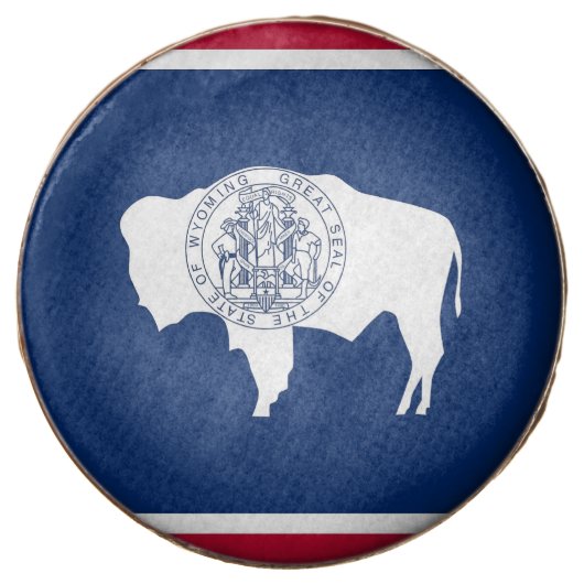 Dipped Oreo with flag of Wyoming, USA (Front)