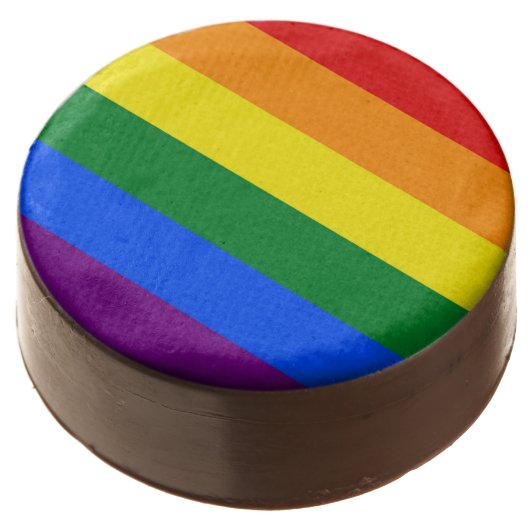 Dipped Oreo with Pride flag of LGBT (Angled)