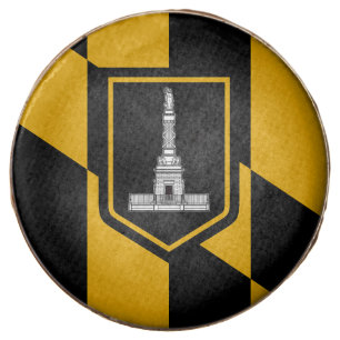 Dipped Oreos with flag of Baltimore, USA