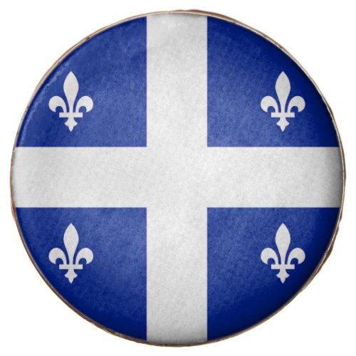Dipped Oreos with flag of Quebec Canada