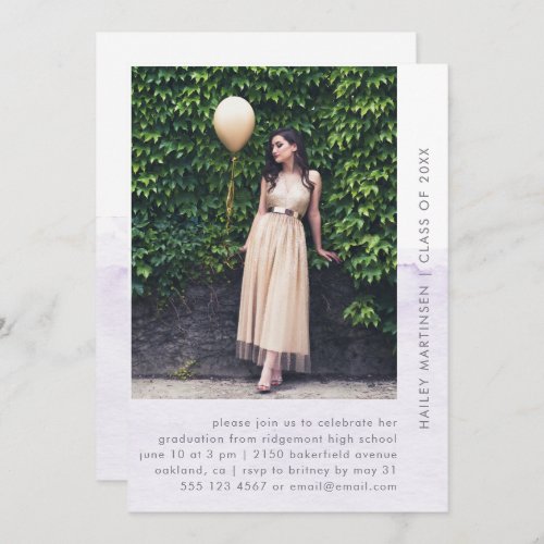 Dipped Pastel One Photo Graduation Party Invitatio Invitation