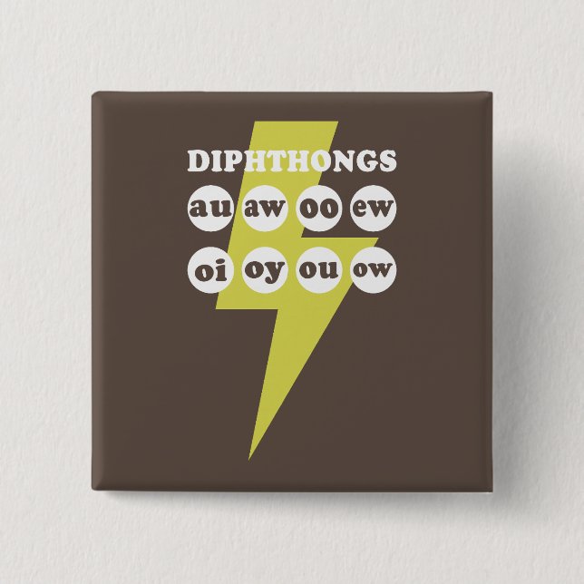 Dipthongs Learning English with phonics Button (Front)