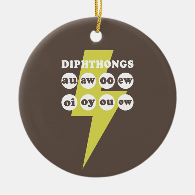 Dipthongs Learning English with phonics Ceramic Ornament (Front)