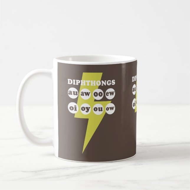 Dipthongs Learning English with phonics Coffee Mug (Left)