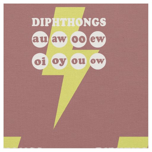 Dipthongs Learning English with phonics Fabric