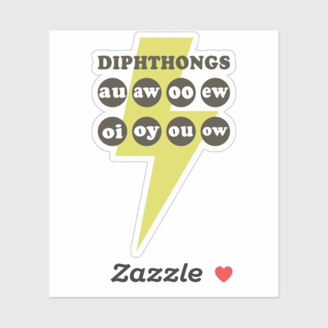 Dipthongs Learning English with phonics Sticker (Sheet)
