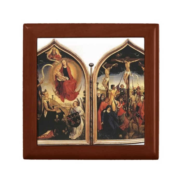 Diptych of Jeanne of France by Rogier van Weyden Keepsake Boxes