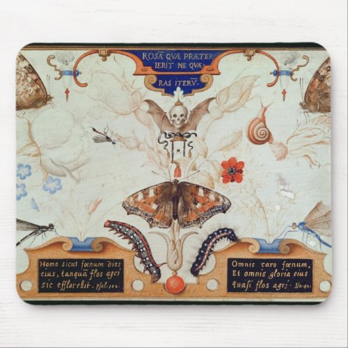 Diptych with flowers and insects 1591 mouse pad
