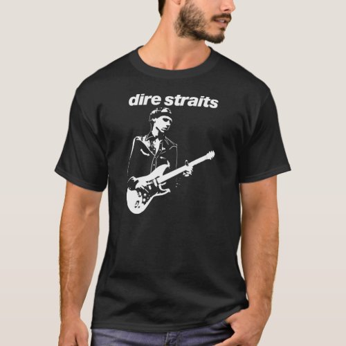 Dire Straits  Mark Knopfler Rock Band Guitar Pop T_Shirt