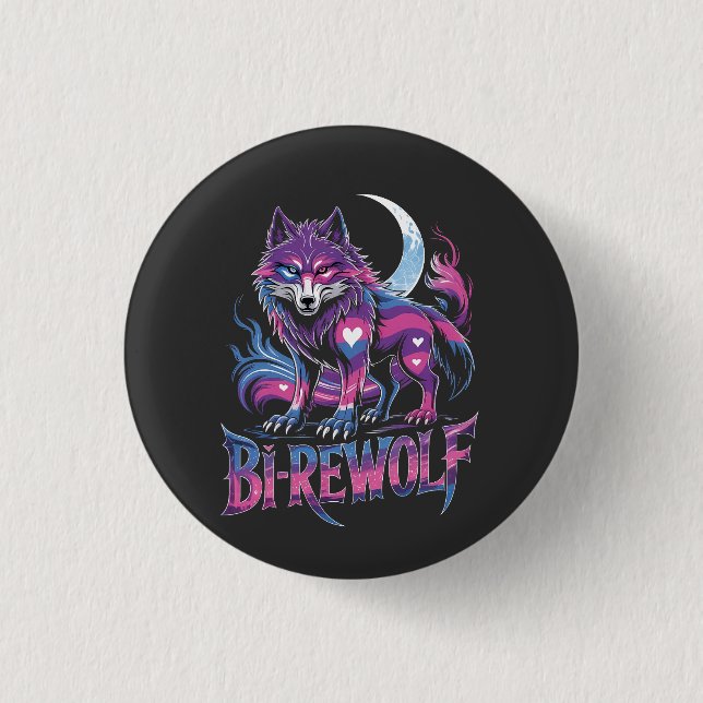 Dire Wolf Birewolf Bisexual LGBT Button (Front)