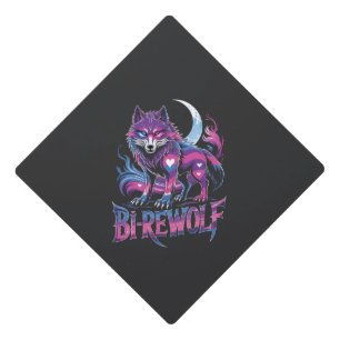 Dire Wolf Birewolf Bisexual LGBT Graduation Cap Topper