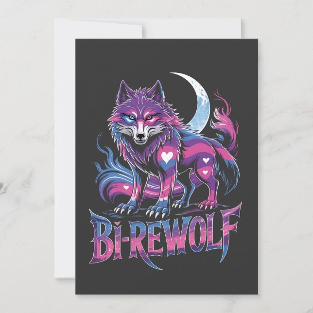 Dire Wolf Birewolf Bisexual LGBT Invitation (Front)