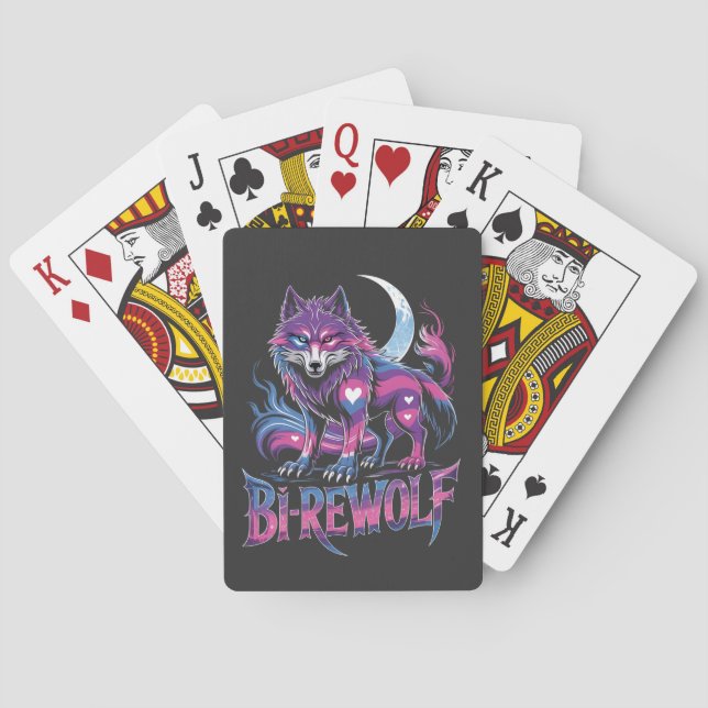 Dire Wolf Birewolf Bisexual LGBT Poker Cards (Back)